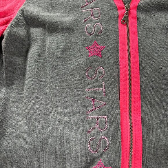 Gray/Pink Zip up Sweater Hoodie - Picture 4 of 6